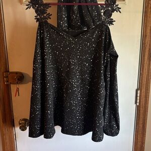 Black and White Speckled Top with Matching Pants